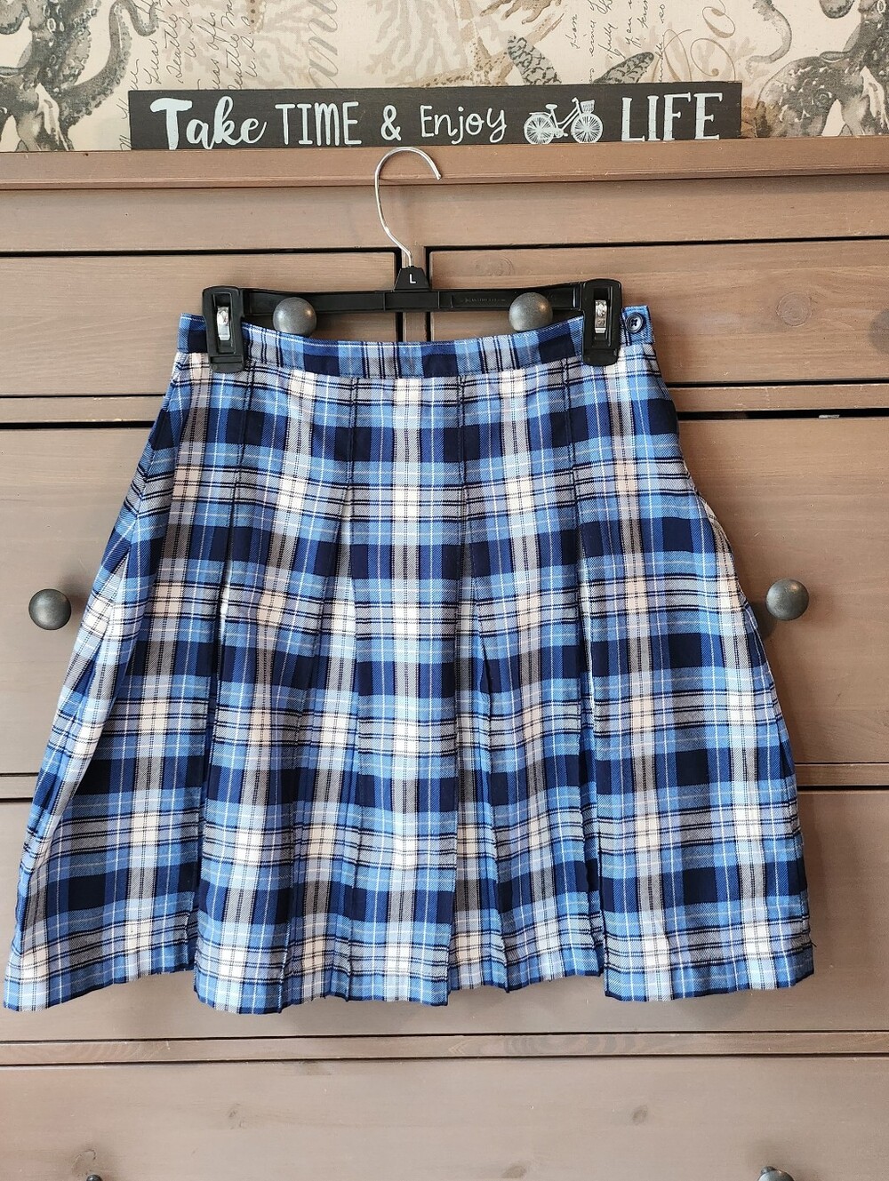 Lands' End Plaid Pleated Skirt